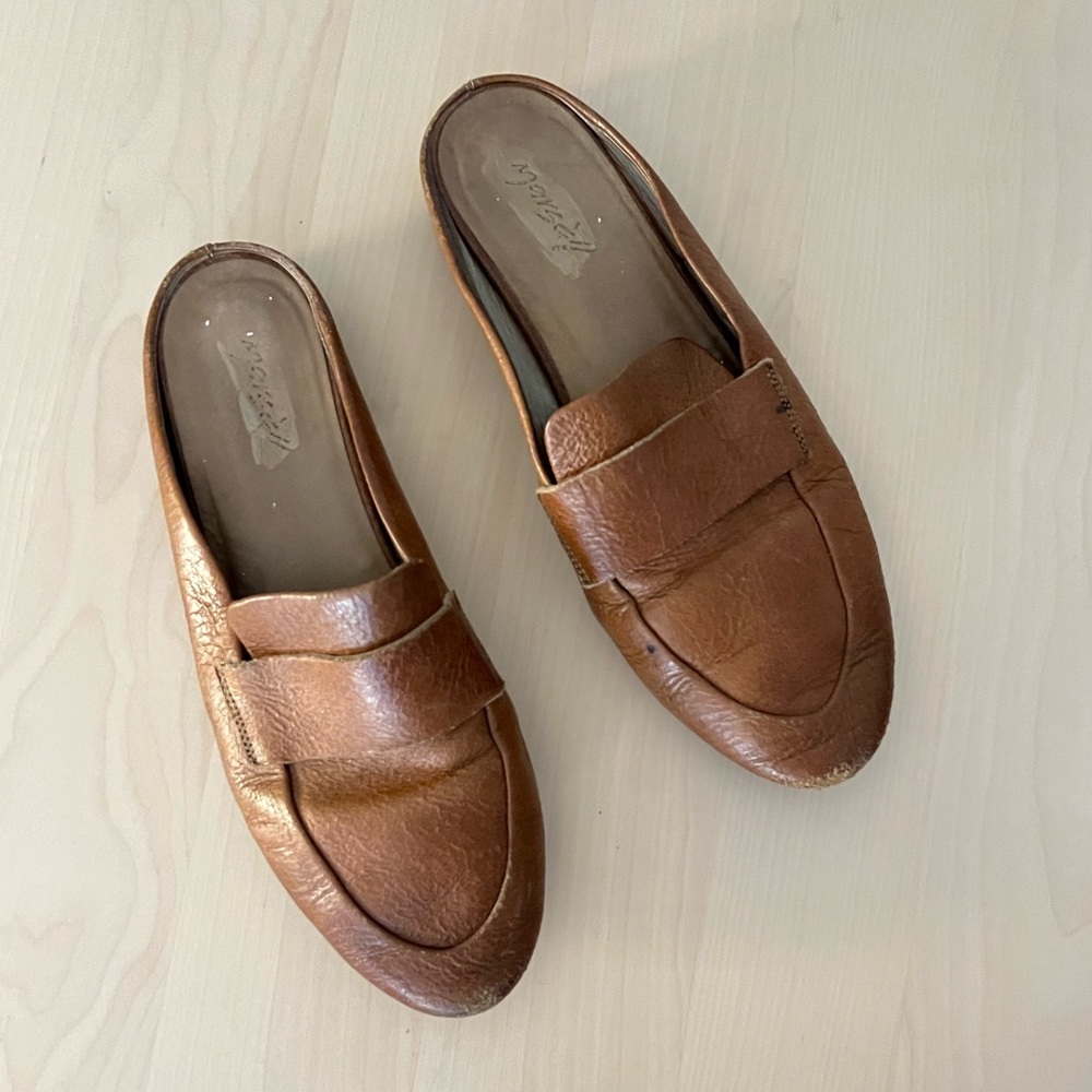 Marsell Leather Loafer Slide 36 in Brown